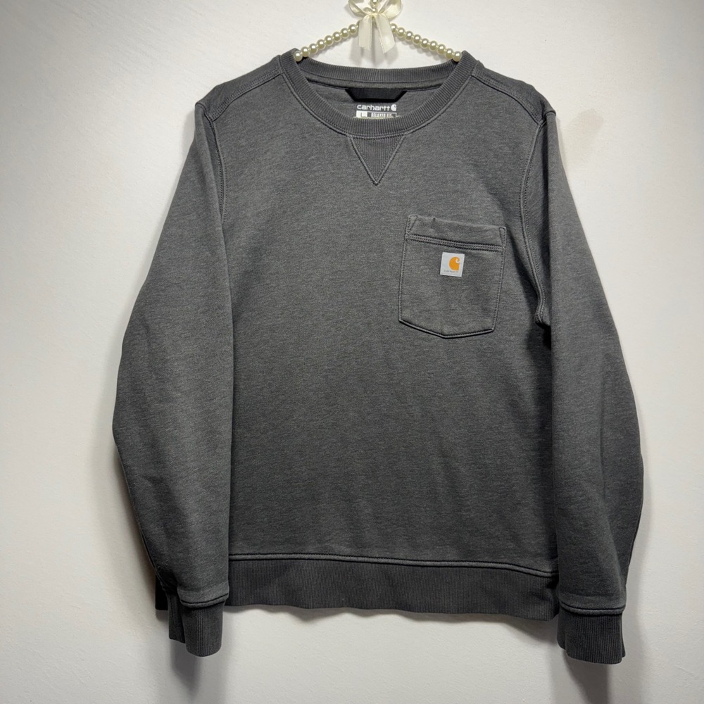 Carhartt Relaxed Fit Pocket Sweatshirt Gray 103925 CRH Women Large L 12/14